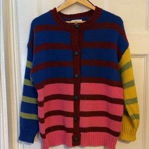Happy Striped Multicolor Women's Cardigan
